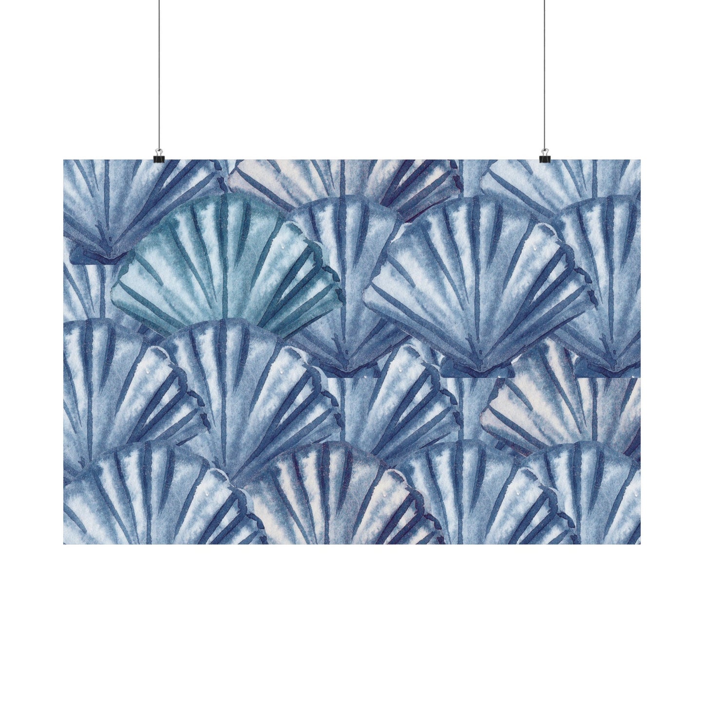 Landscape Navy Shells Poster
