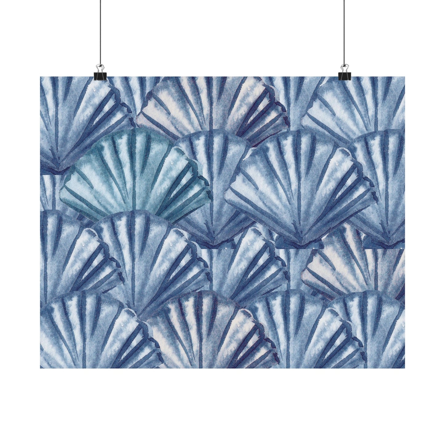 Landscape Navy Shells Poster