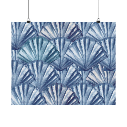 Landscape Navy Shells Poster
