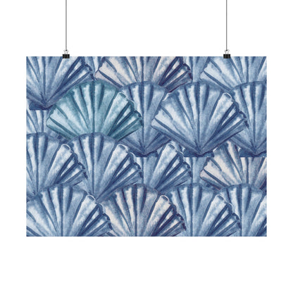 Landscape Navy Shells Poster