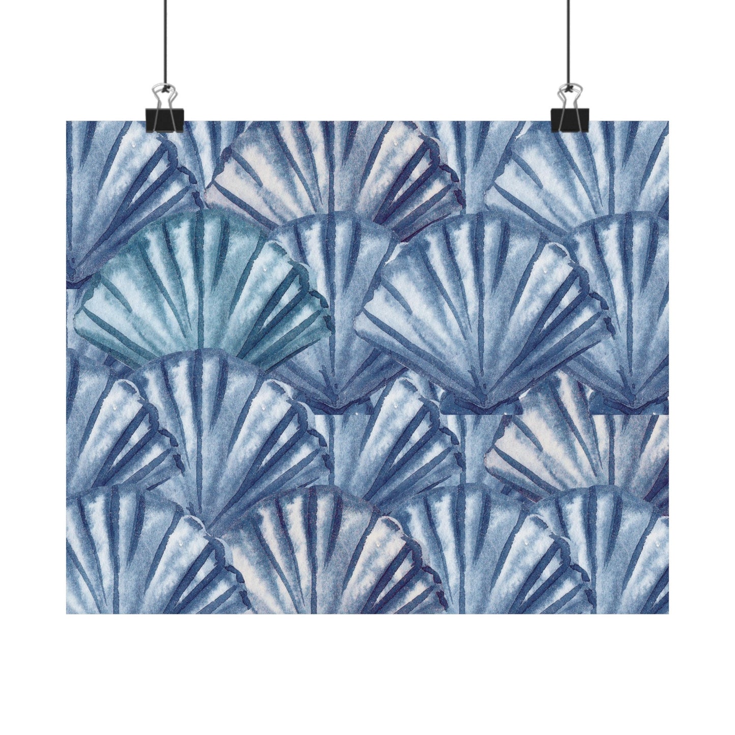 Landscape Navy Shells Poster