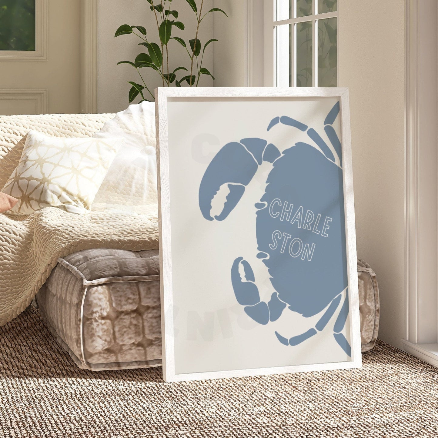 Coastal Blue Charleston Crab Digital Prints