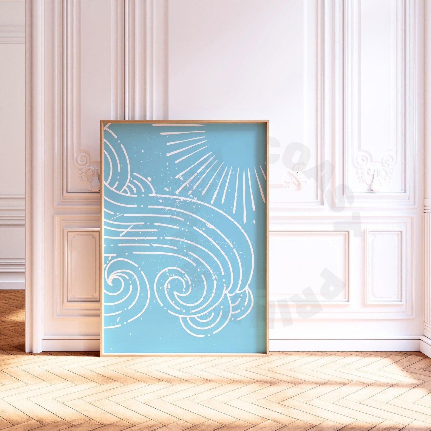 Surf Blue Sun And Wave Poster