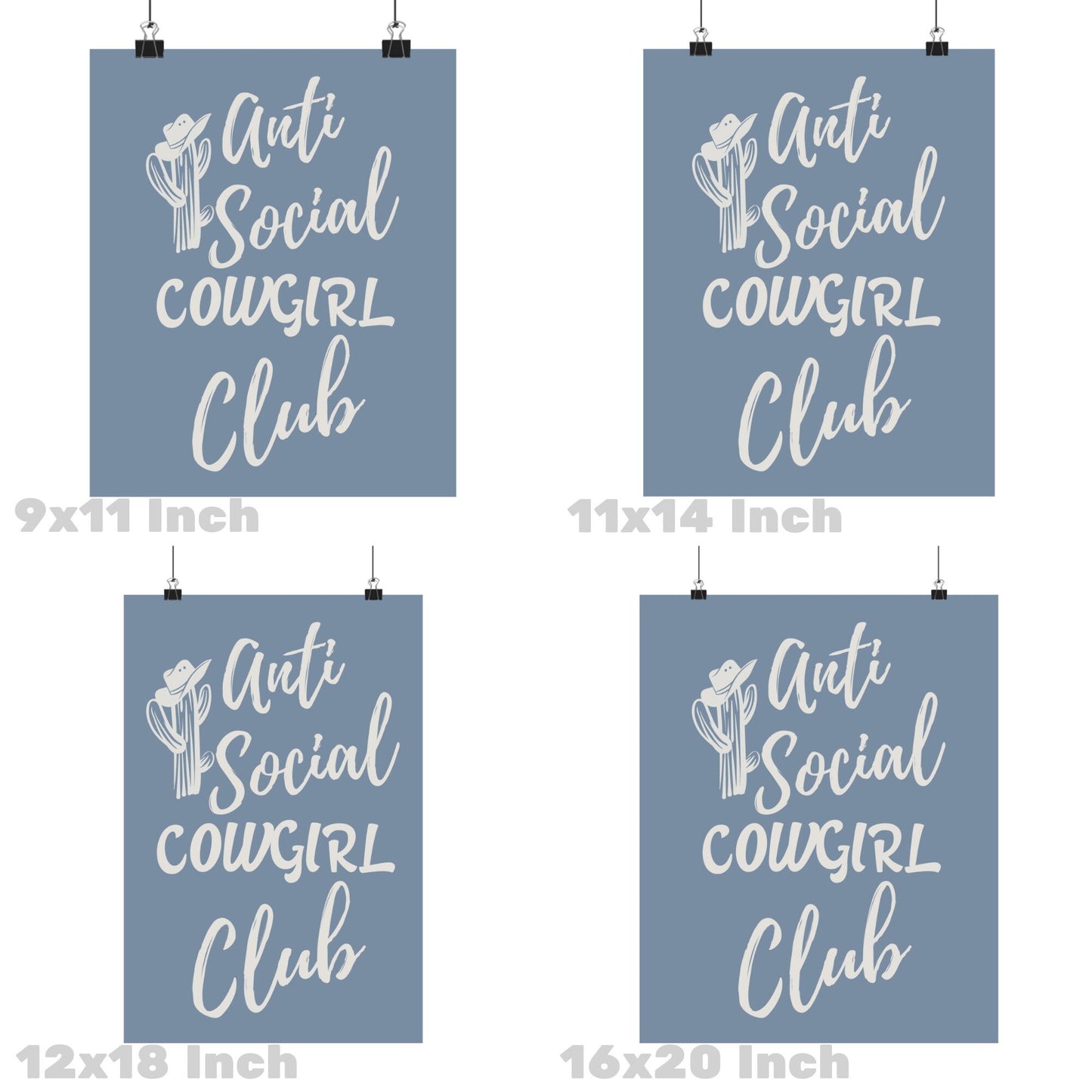 Coastal Blue Anti Social Cowgirl Club Poster