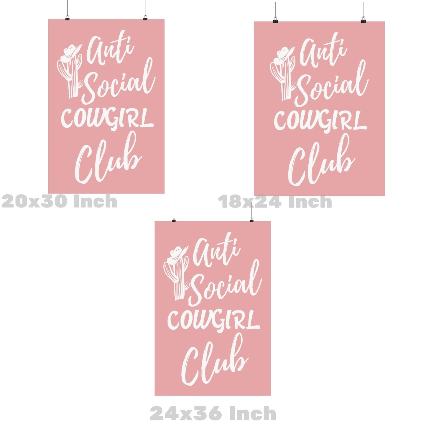 Pink Anti Social Cowgirl Club Poster