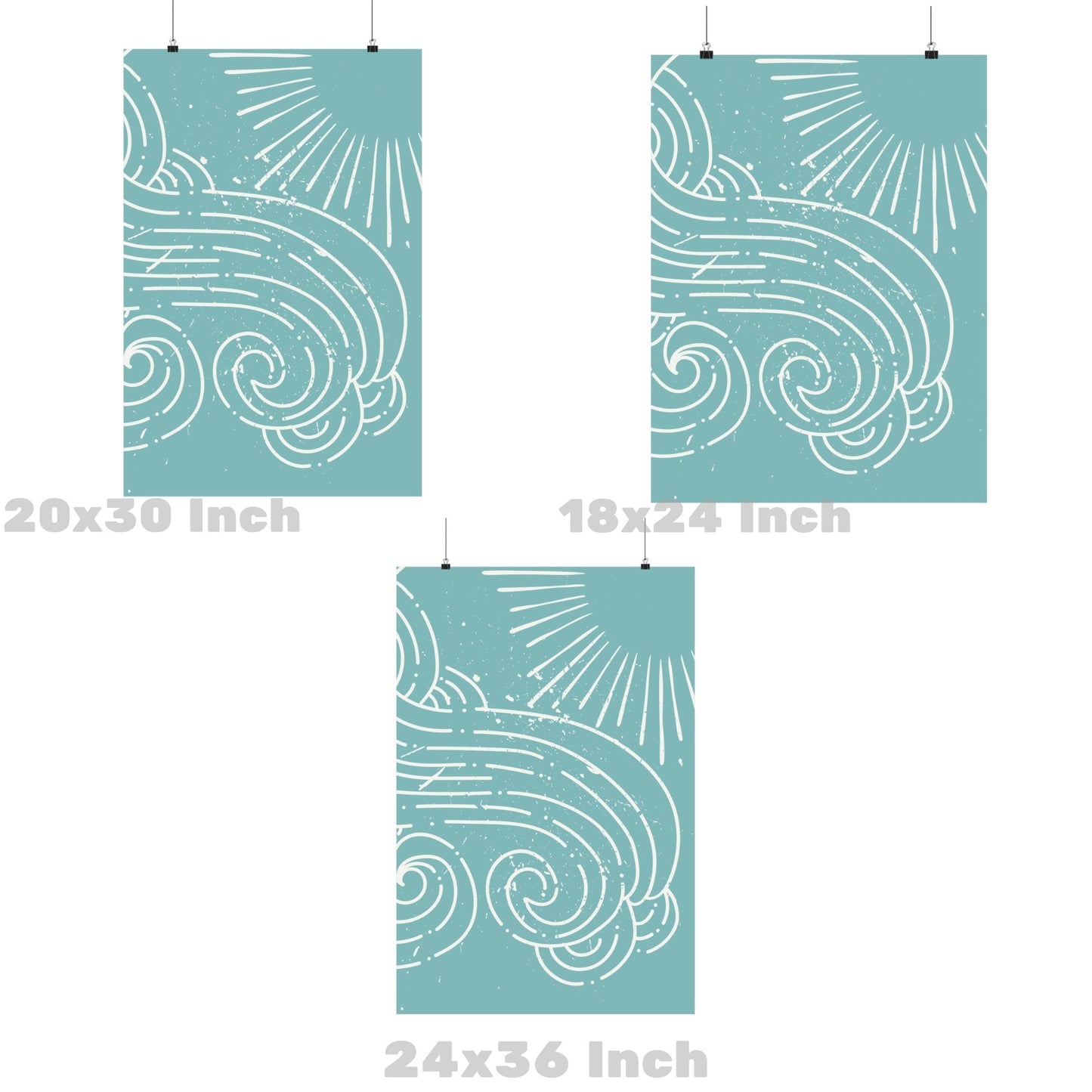 Seafoam Wave And Sun Poster