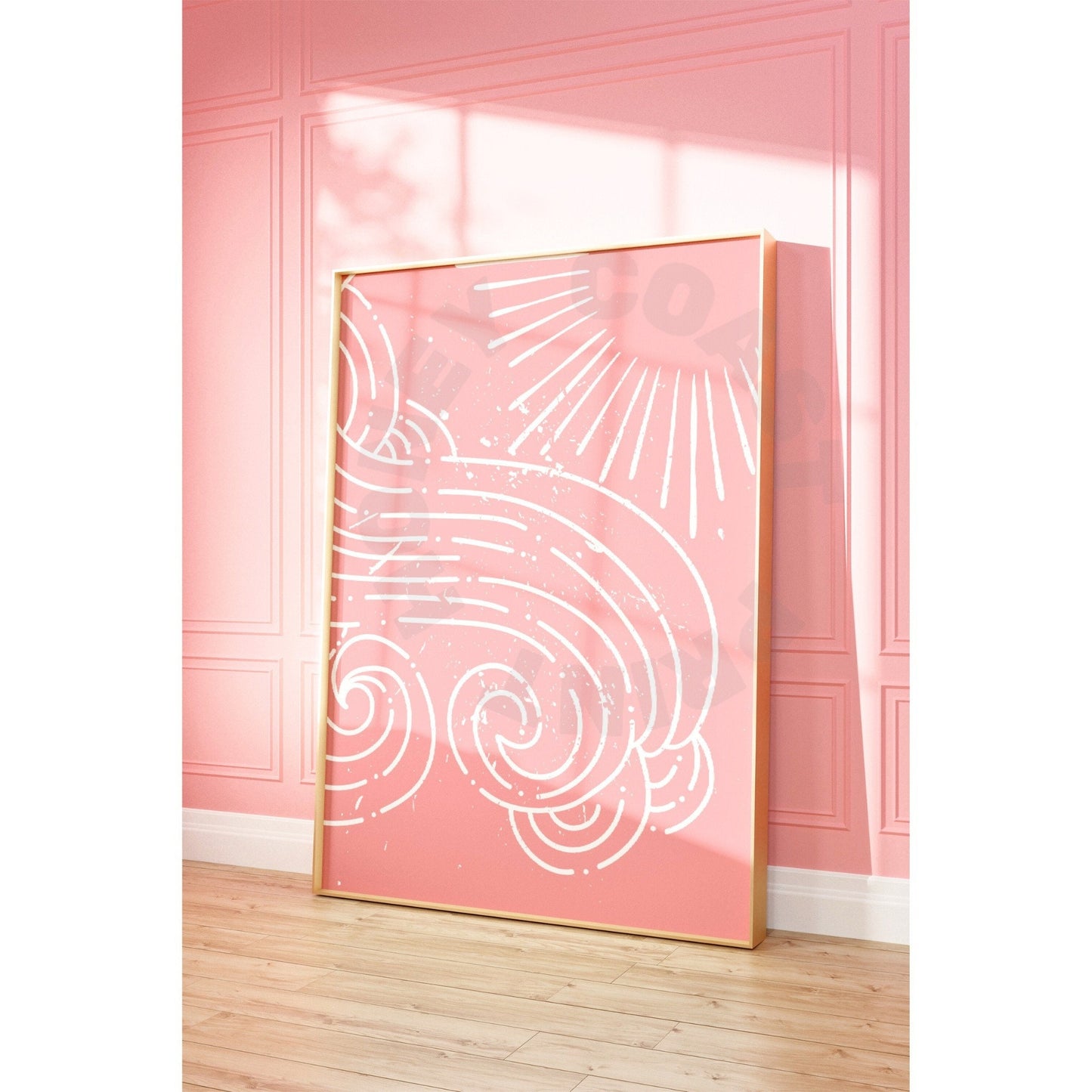 Pink Sun And Wave Poster