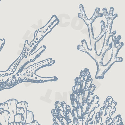 Coastal Blue Corals Digital Prints