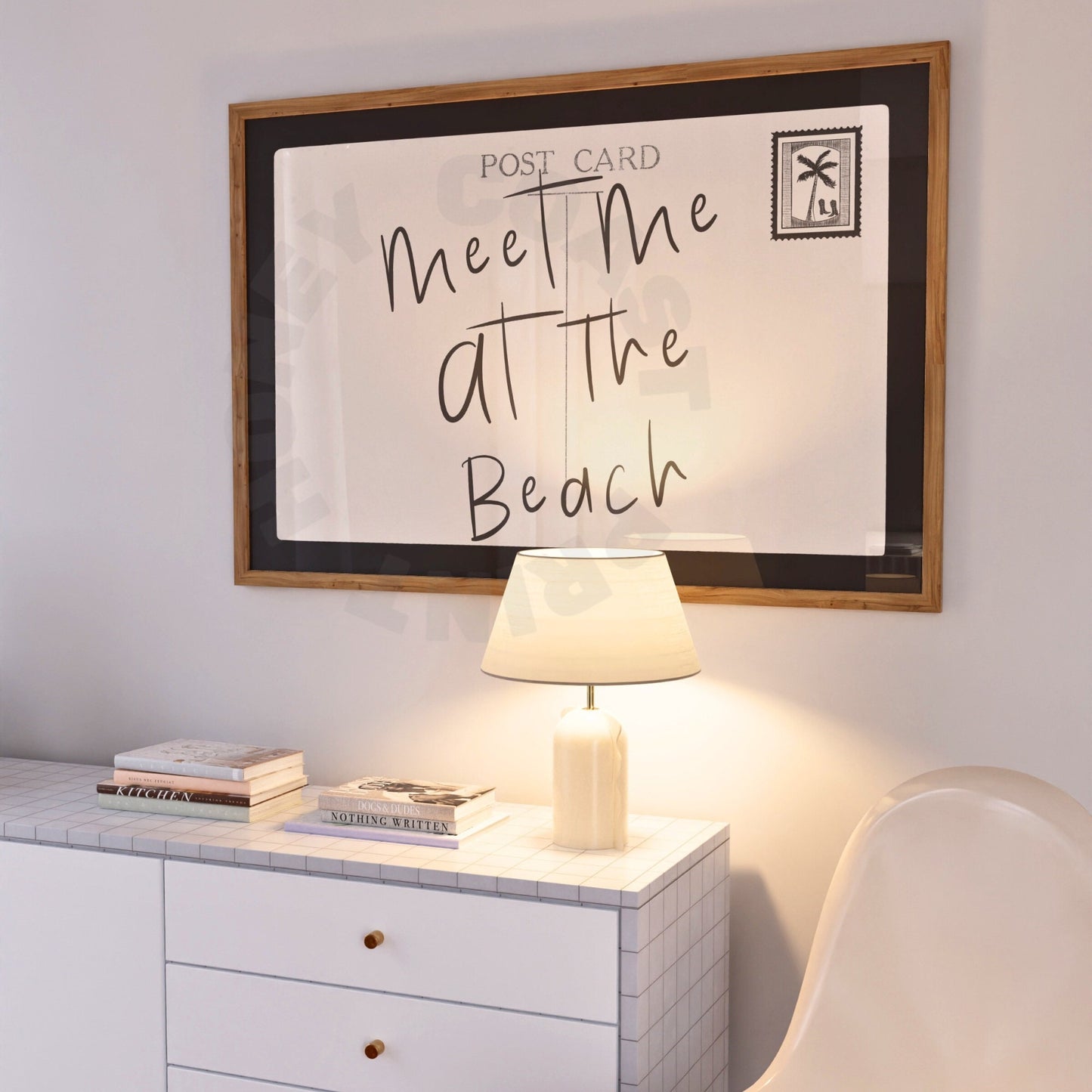 Landscape Monotone Meet Me At The Beach Letter Digital Prints