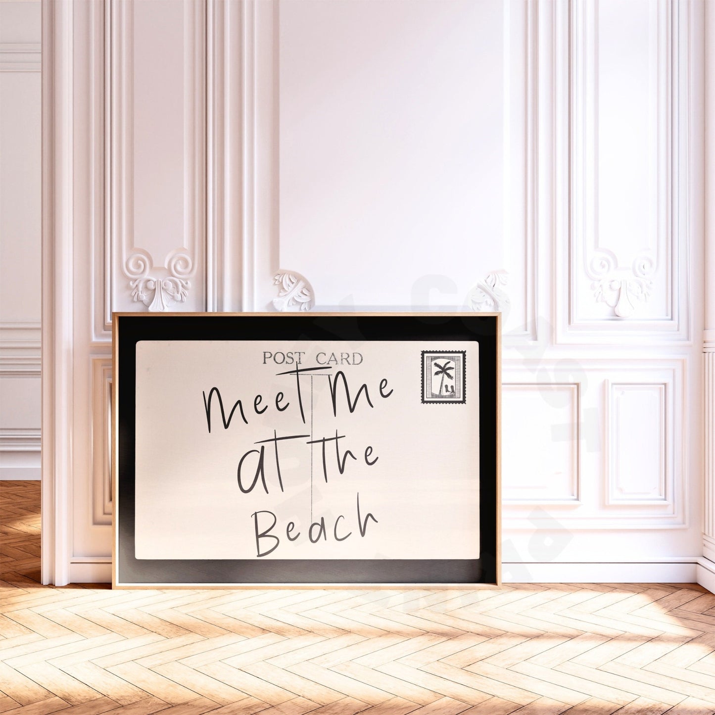 Landscape Monotone Meet Me At The Beach Letter Digital Prints