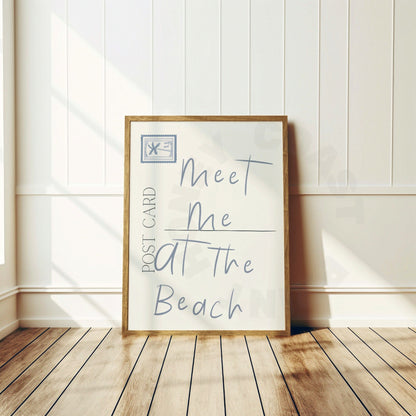 Coastal Blue Meet Me At The Beach Love Letter Digital Prints