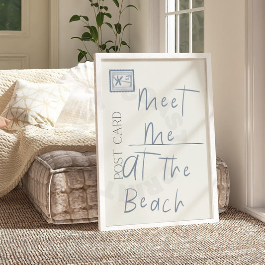 Coastal Blue Meet Me At The Beach Love Letter Digital Prints