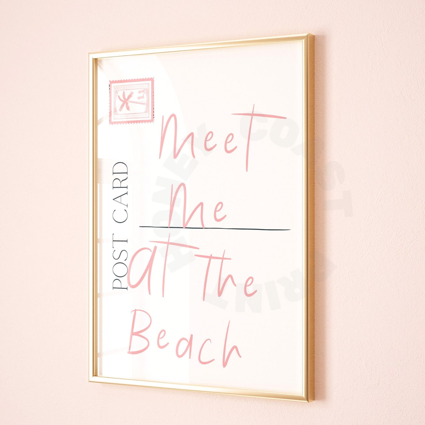 Pink Meet Me At The Beach Coastal Love Letter Digital Prints