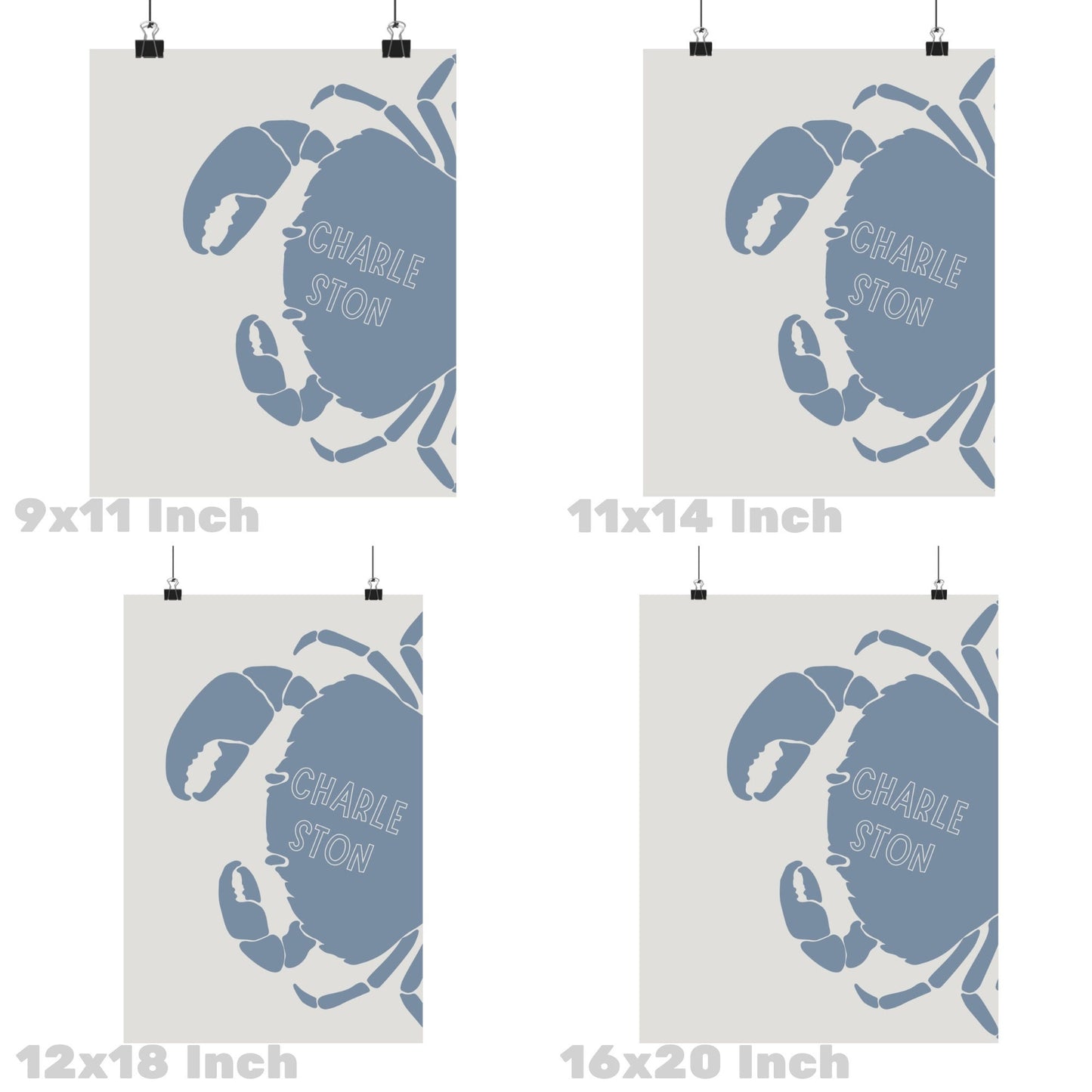 Coastal Blue Charleston Crab Poster