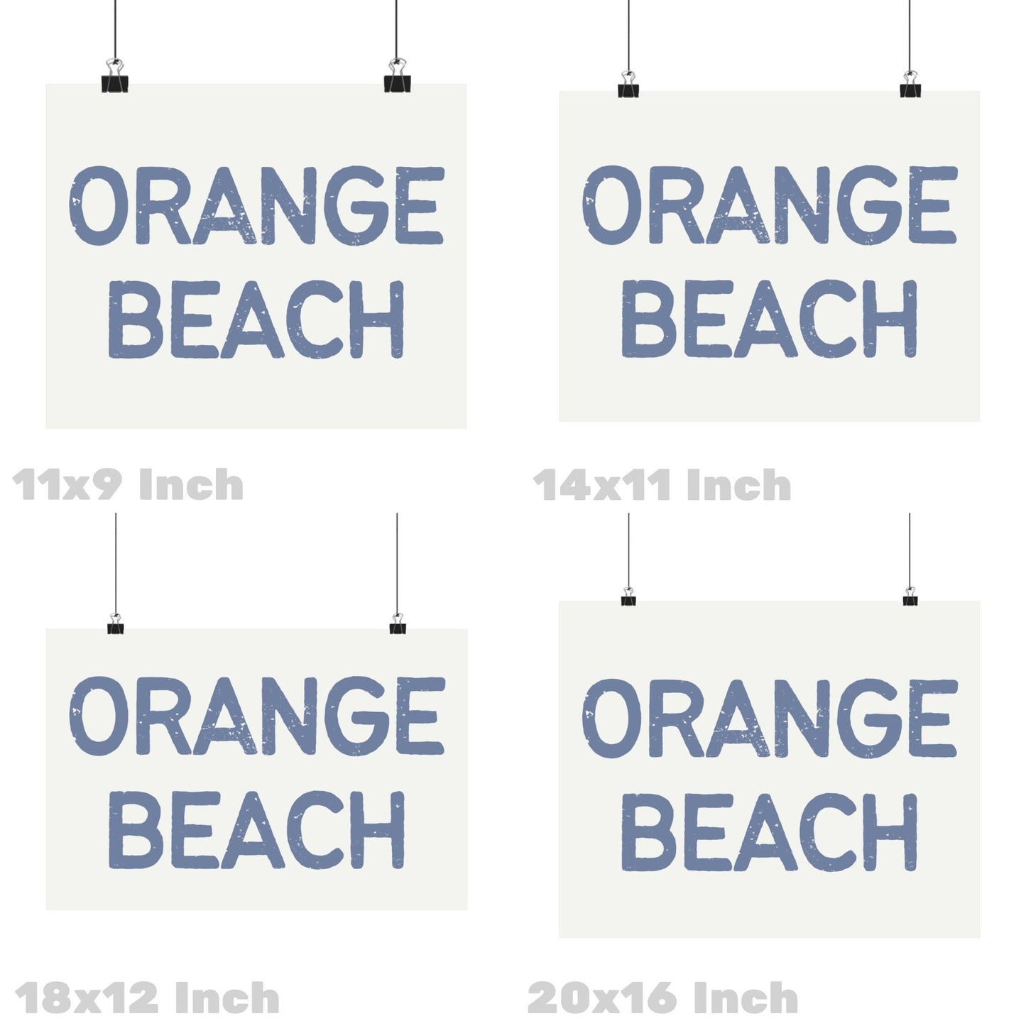 Landscape Coastal Blue Orange Beach Poster