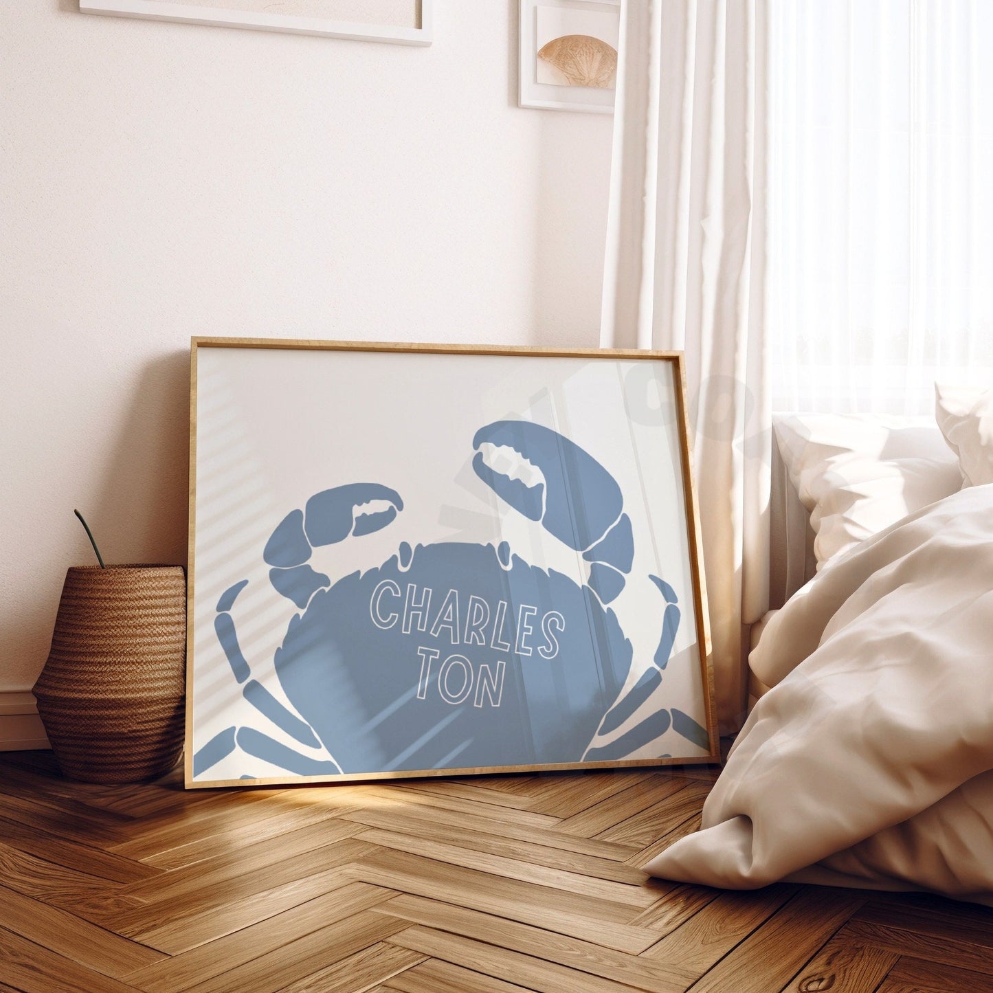 Landscape Coastal Blue Charleston Crab Poster