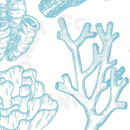 Landscape Surf Blue Corals Poster