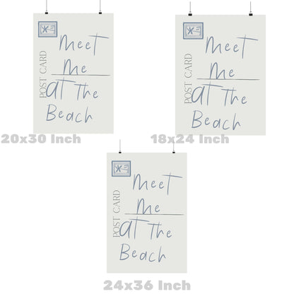 Coastal Blue Meet Me At The Beach Love Letter Poster