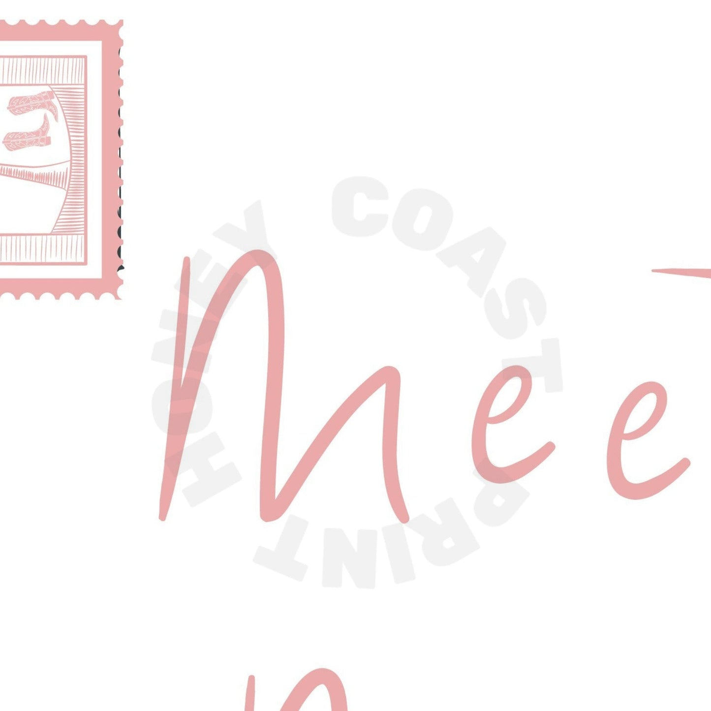 Pink Meet Me At The Beach Love Letter Poster