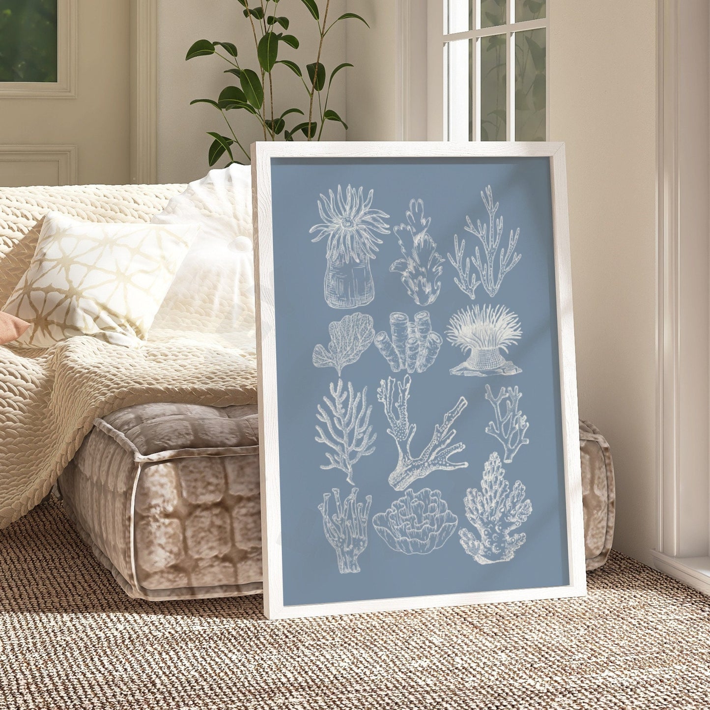 Coastal Blue Corals Digital Prints