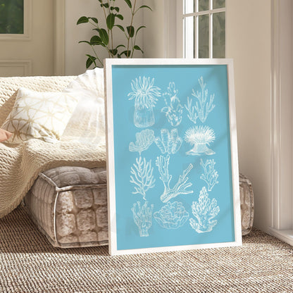 Surf Blue Corals Digital Prints