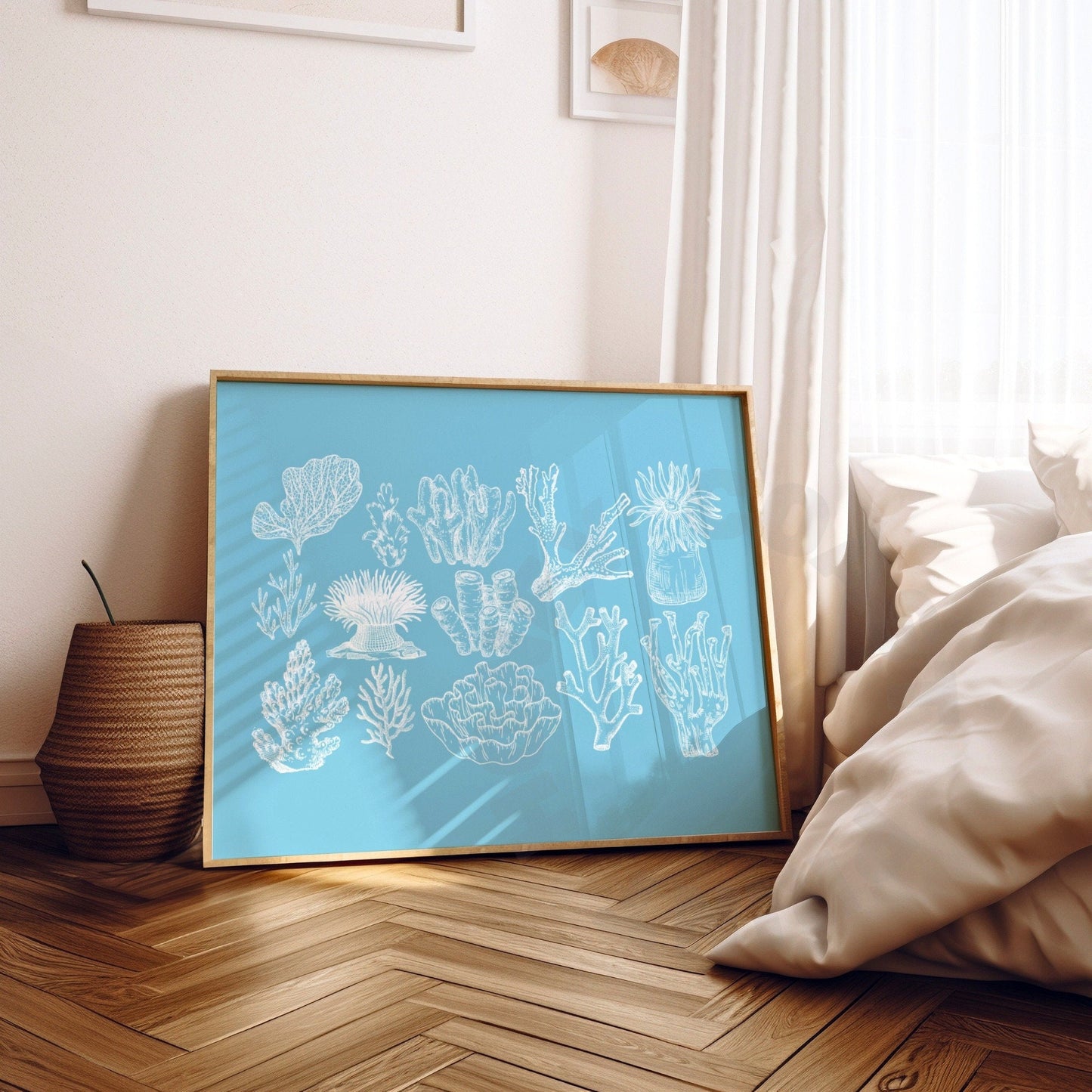 Landscape Surf Blue Corals Poster