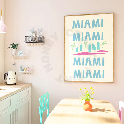 Colorful Miami Digital Prints