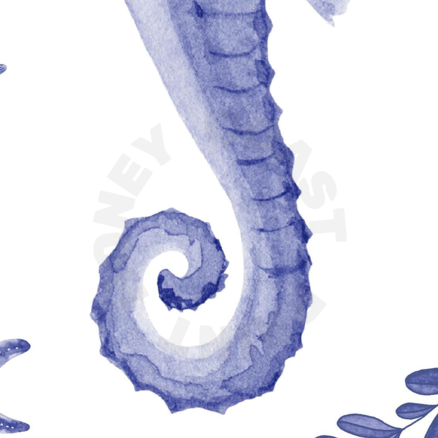 Navy Muted Seahorse Digital Prints