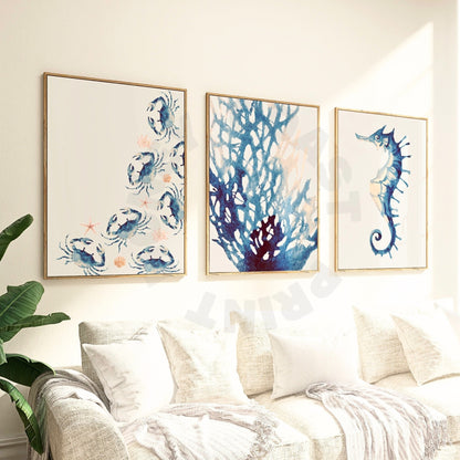 Watercolor Seahorse Poster