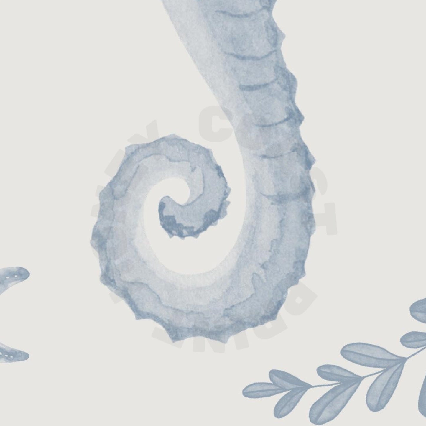 Coastal Blue Muted Seahorse Poster