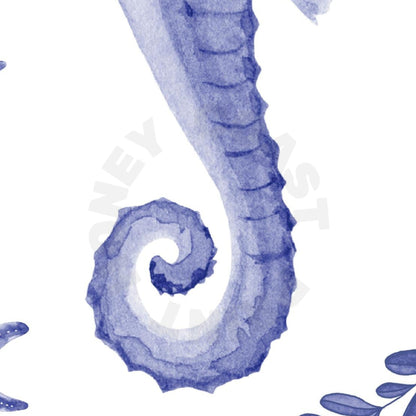 Navy Muted Seahorse Poster