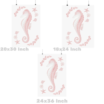 Pink Muted Seahorse Poster