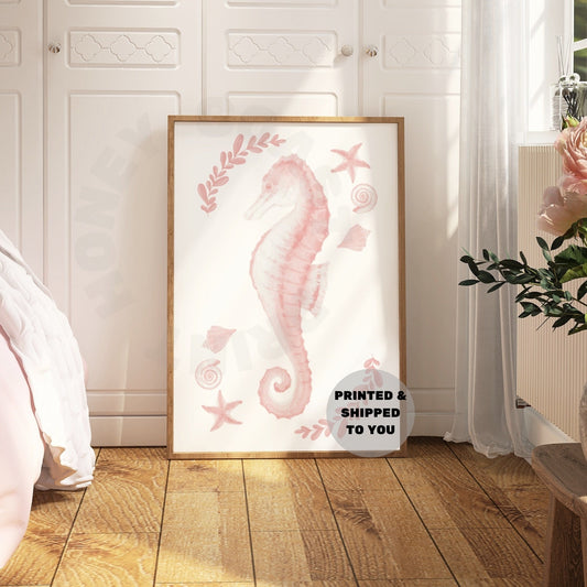 Pink Muted Seahorse Poster