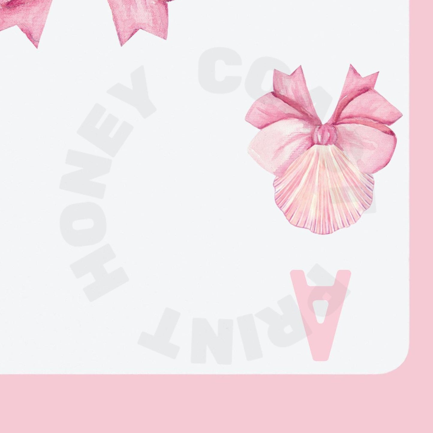 Pink Seashell And Bow Playing Card Digital Prints