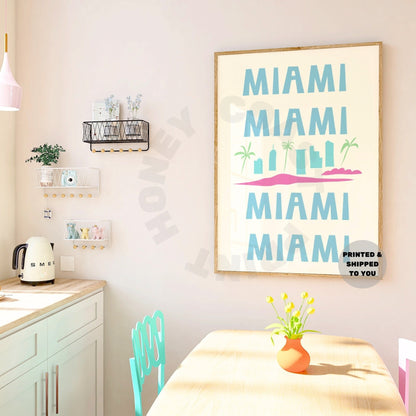 Colorful Miami Poster