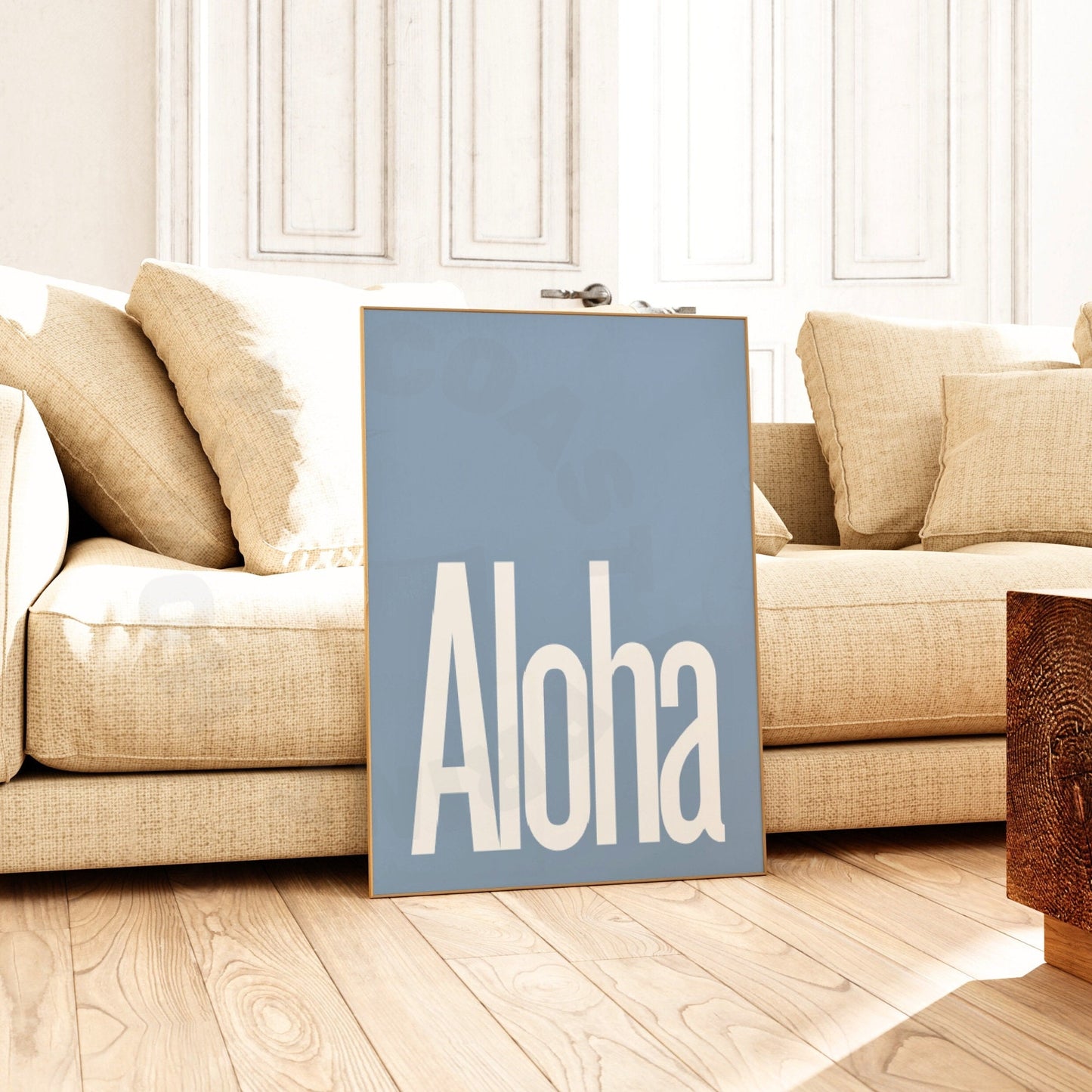 Coastal Blue Aloha Digital Prints