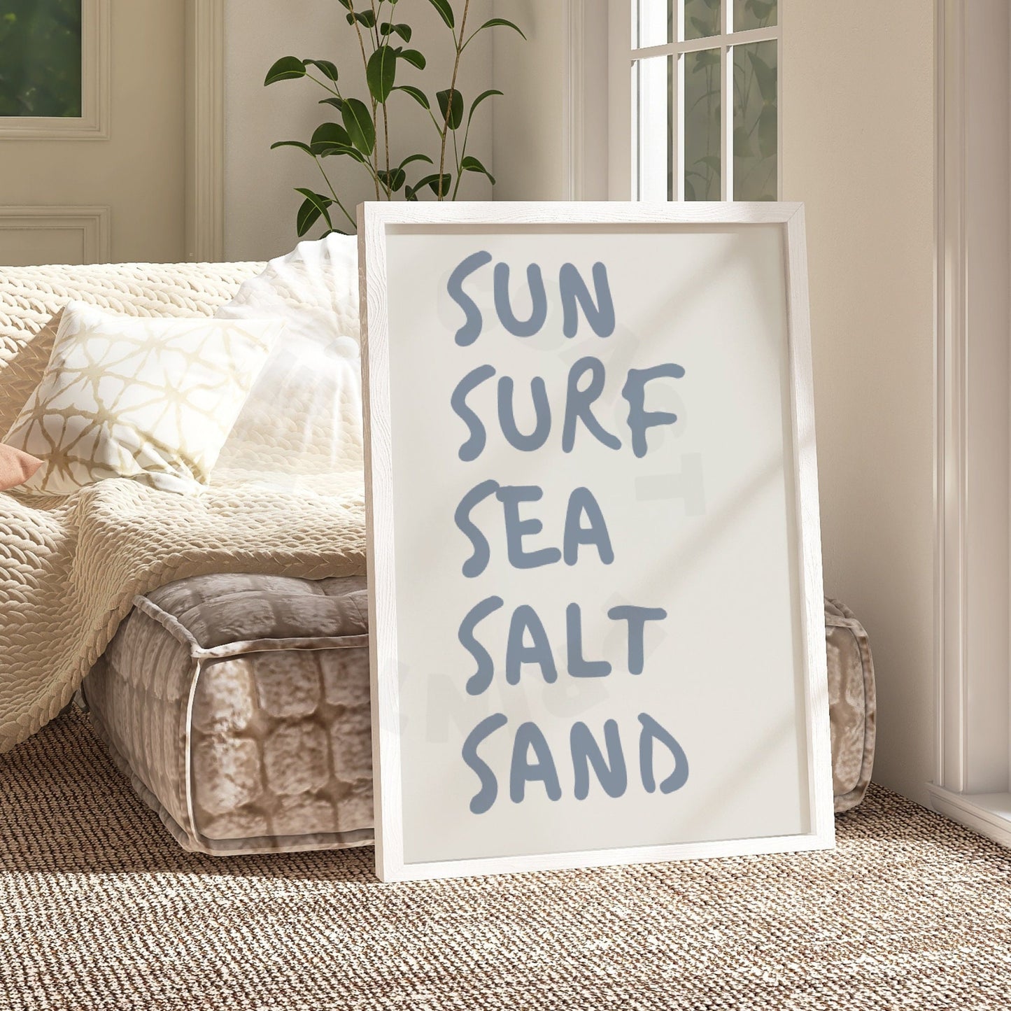 Coastal Blue Sun Surf Sea Salt Sand Digital Prints