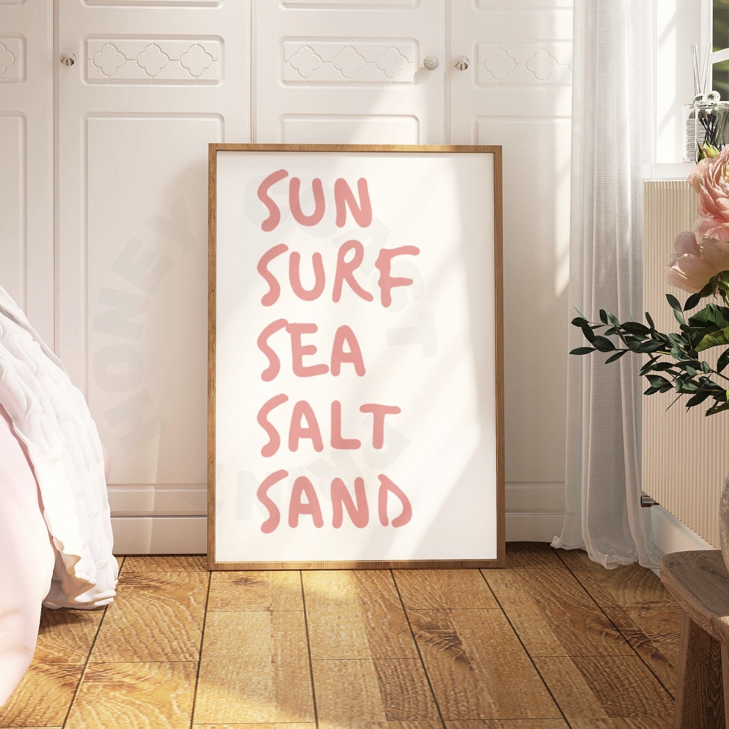 Pink Sun Surf Sea Salt Sand Digital Prints