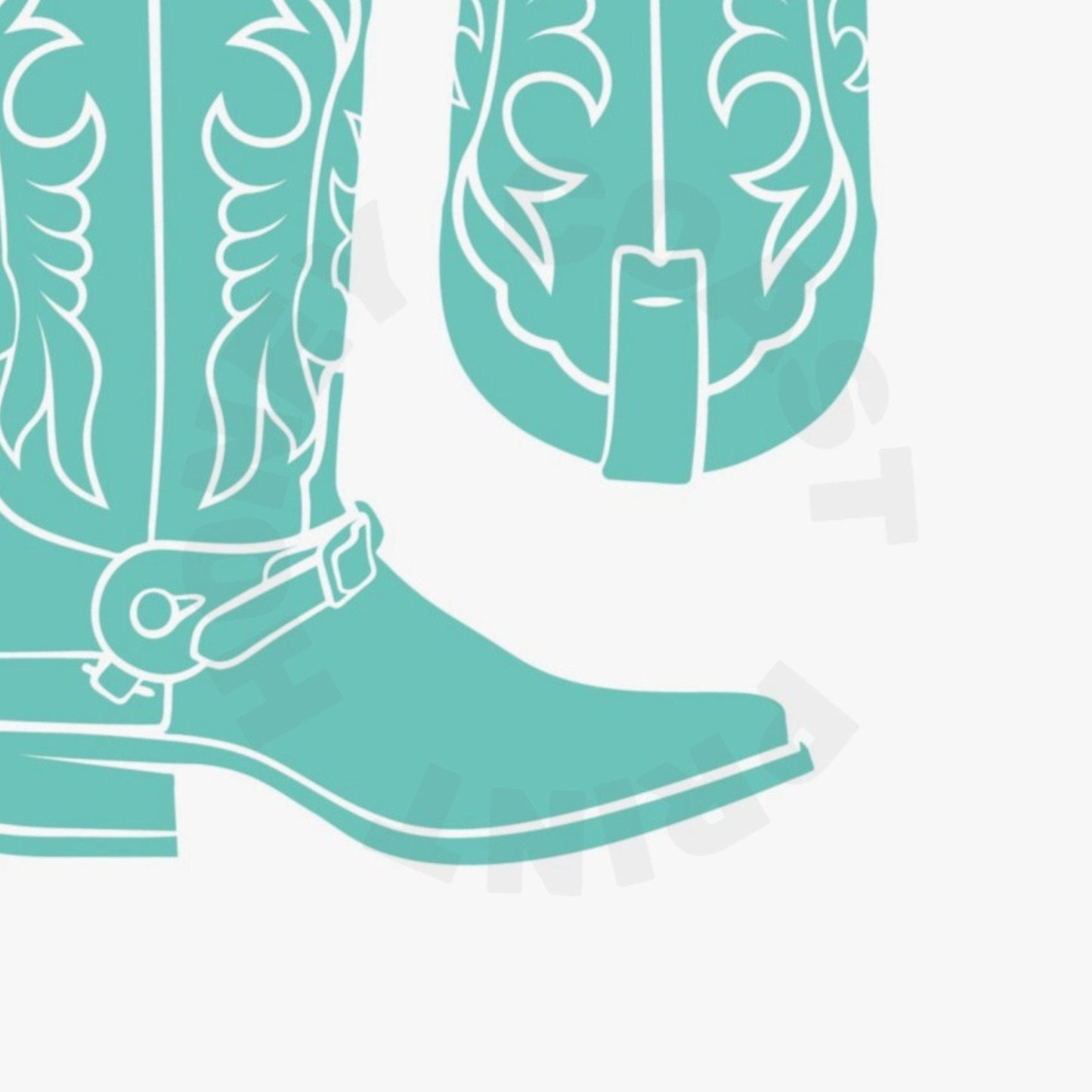 Turquoise Cowboy Boots Poster