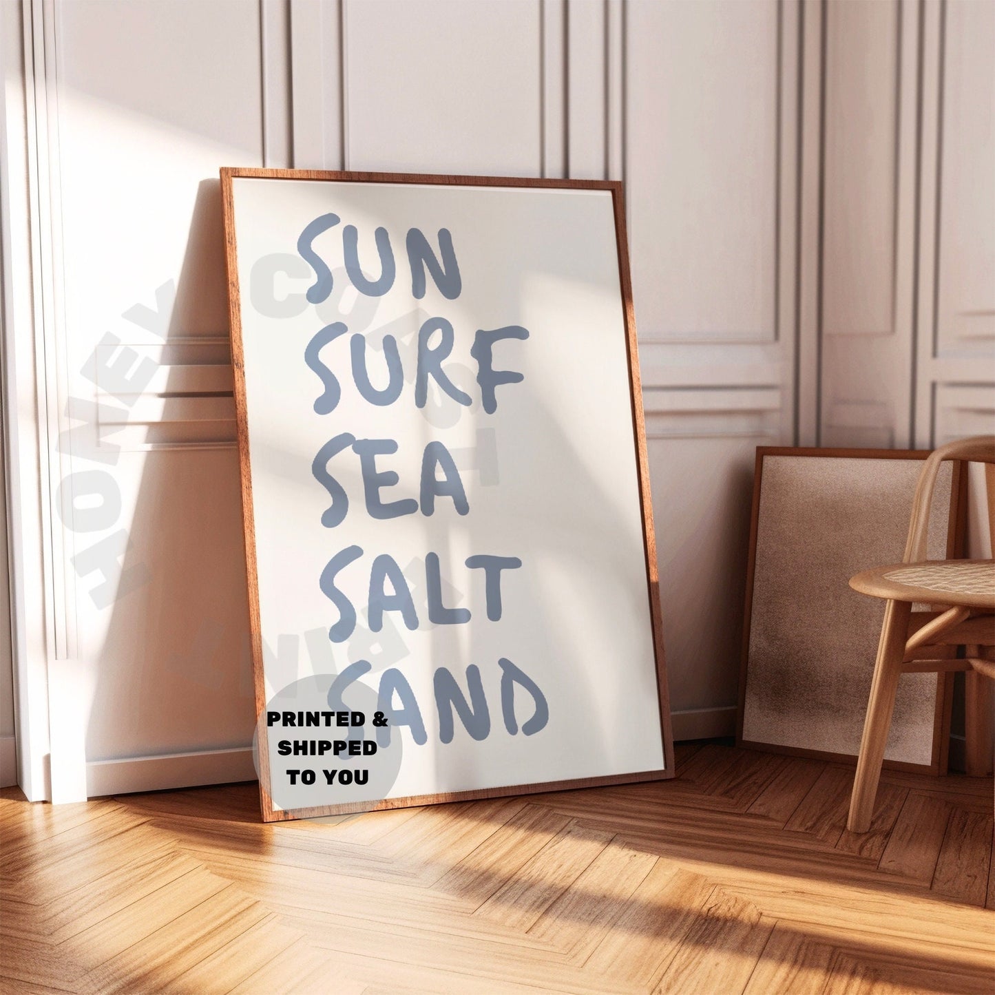 Coastal Blue Sun Surf Sea Salt Sand Poster