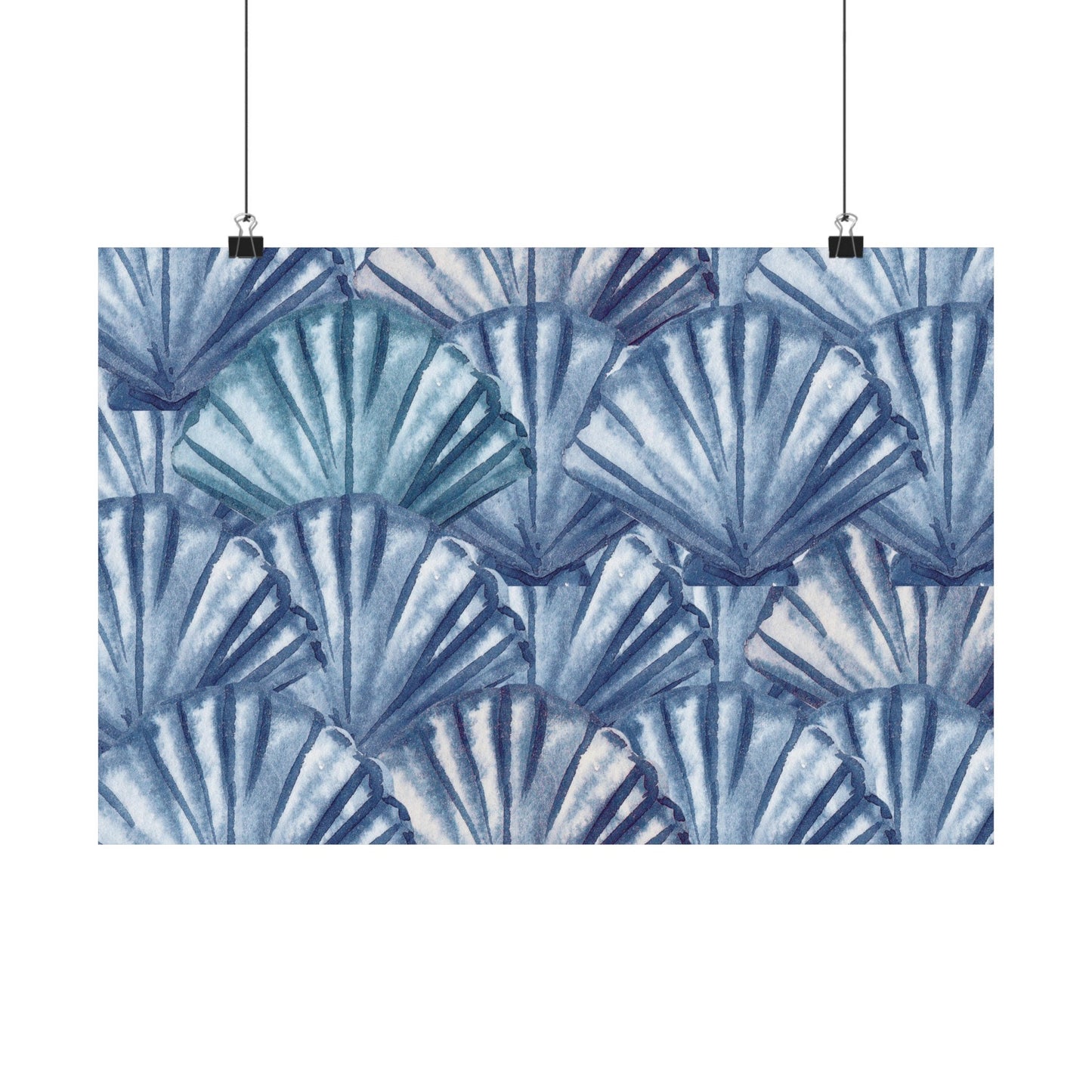 Landscape Navy Shells Poster