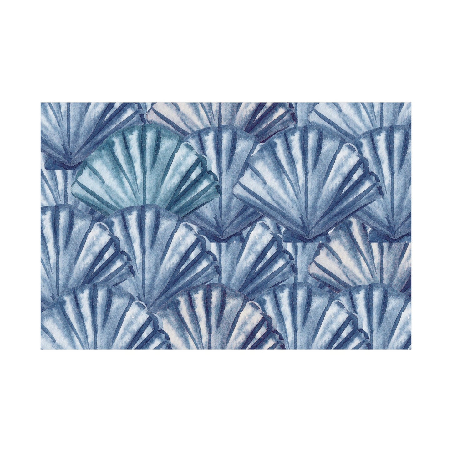 Landscape Navy Shells Poster
