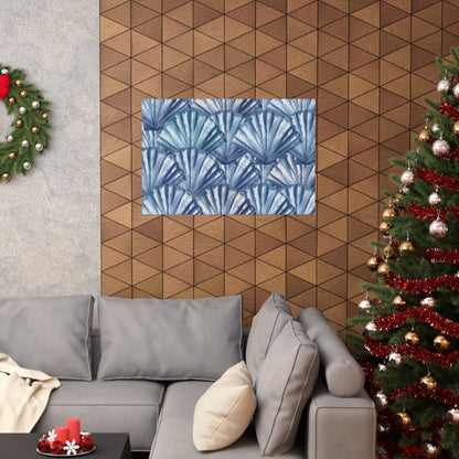 Landscape Navy Shells Poster