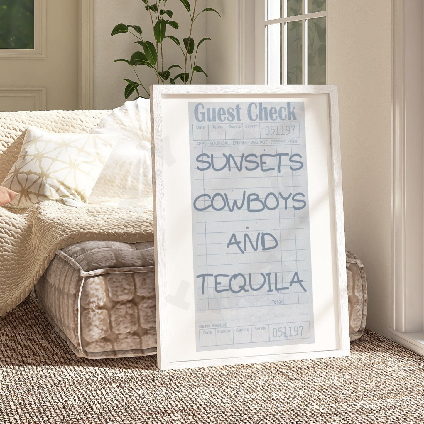 Sunsets Cowboys And Tequila Guest Check Digital Prints