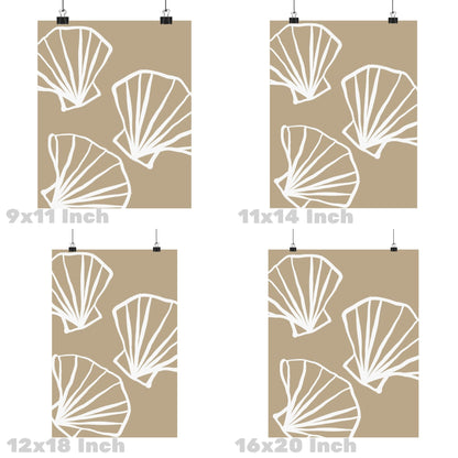 Beige Hand Drawn Seashells Poster
