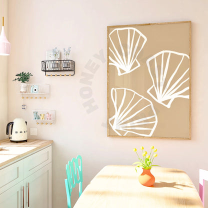 Beige Hand Drawn Seashells Poster