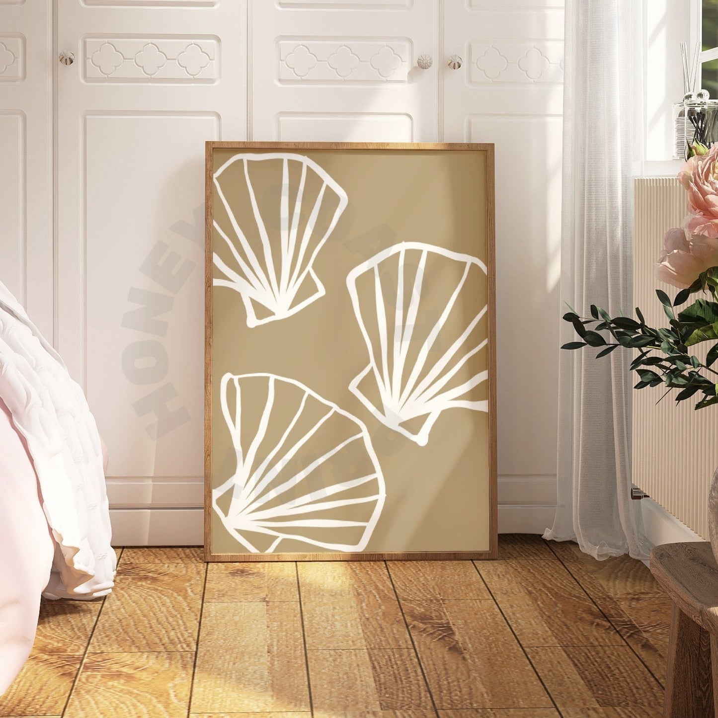 Beige Hand Drawn Seashells Poster