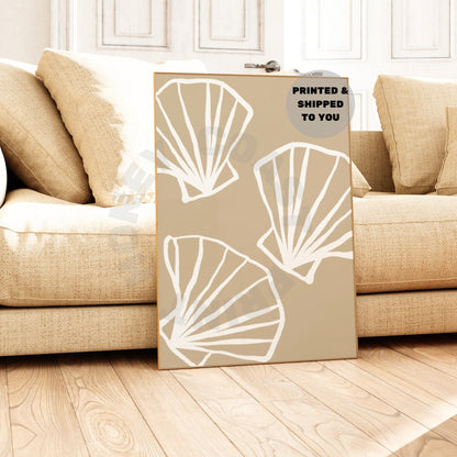 Beige Hand Drawn Seashells Poster