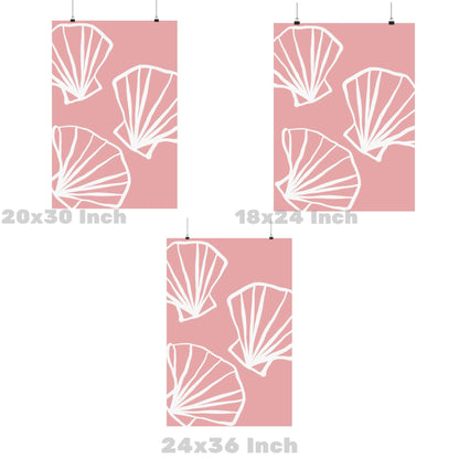 Pink Hand Drawn Seashells Poster