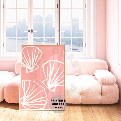 Pink Hand Drawn Seashells Poster